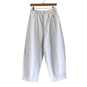 Roucha White Barrel Balloon Leg Jeans